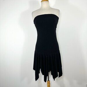 Vtg Y2K Judy Knapp Asymmetrical Strapless Mini Dress M Fairy Grunge Whimsigoth